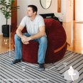 thumbnail image 3 of Big Joe Fuf 5Ft Oversized Foam Bean Bag Chair for Kids, Teens, Adults, Deep Terracotta, Corded Plush, 5 foot Large Reading and Gaming Seat, 3 of 6