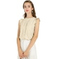 thumbnail image 1 of Blusas Elegante Sin Mangas Allegra K Vintage De La Década De 1950 Con Volantes Para Oficina De Negocios Para Mujer Beige XS, 1 of 6