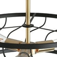 thumbnail image 4 of 3-Light Semi Flush Mount Ceiling Light,Rustic Vintage Wood Ceiling Light Fixture With Gold Interior for Entryway, Hallway, Foyer, Dining Room, Living Room, 4 of 6