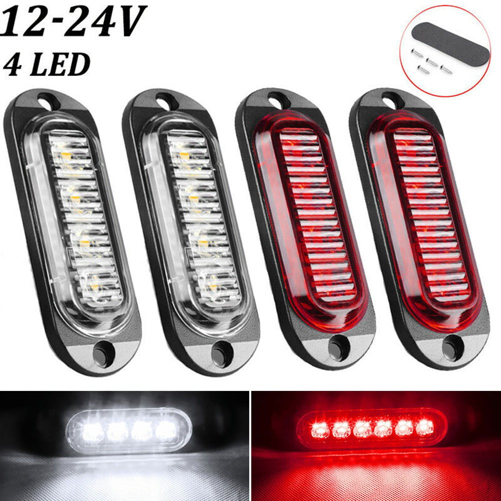 4 LED 24V 4x LED Rear Tail License Number Plate Lights fit Truck Trailer Lorry 