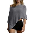 thumbnail image 4 of ZIXKCGDSE Womens Fashion Cover Ups Lightweight Knitted Cape Top Beach Vacation Going Out One Size, 4 of 4