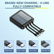 20000mAh Solar Power Bank Waterproof Emergency Solar Charger 4 USB Ports External Charger Power Bank for Cell Phone by DFITO,Black
