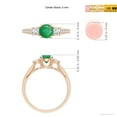 thumbnail image 4 of ANGARA Natural Classic Prong Set Round Emerald and Diamond Three Stone Ring in 14K Rose Gold for Women (Size-5mm) | May Birthstone, Anniversary, Jewelry Gift for Women | Natural Emerald Ring, 4 of 9