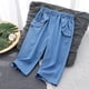 thumbnail image 2 of Odeerbi 5-12 Años Niños Jeans Suaves Verano Ruffle Denim Capris Casual Pata Recta Vaquero Pantalones Recortados, 2 of 7