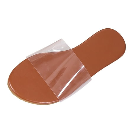 

Xboschi Cozy Slippers for Women Summer On Casual Open Toe Transparent Flat Soft Bottom Breathable Slippers Shoes Sandals