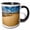 Black/White, variant on 3drose, Spain, Canary Islands, Gran Canaria Island, Maspalomas Dunes Np., 11oz Two-tone Black Mug