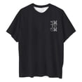 thumbnail image 4 of WREESH Women's Baseball Mom Shirt Front and Back Printed Round Neck Short Sleeve T-Shirt Black, 4 of 5