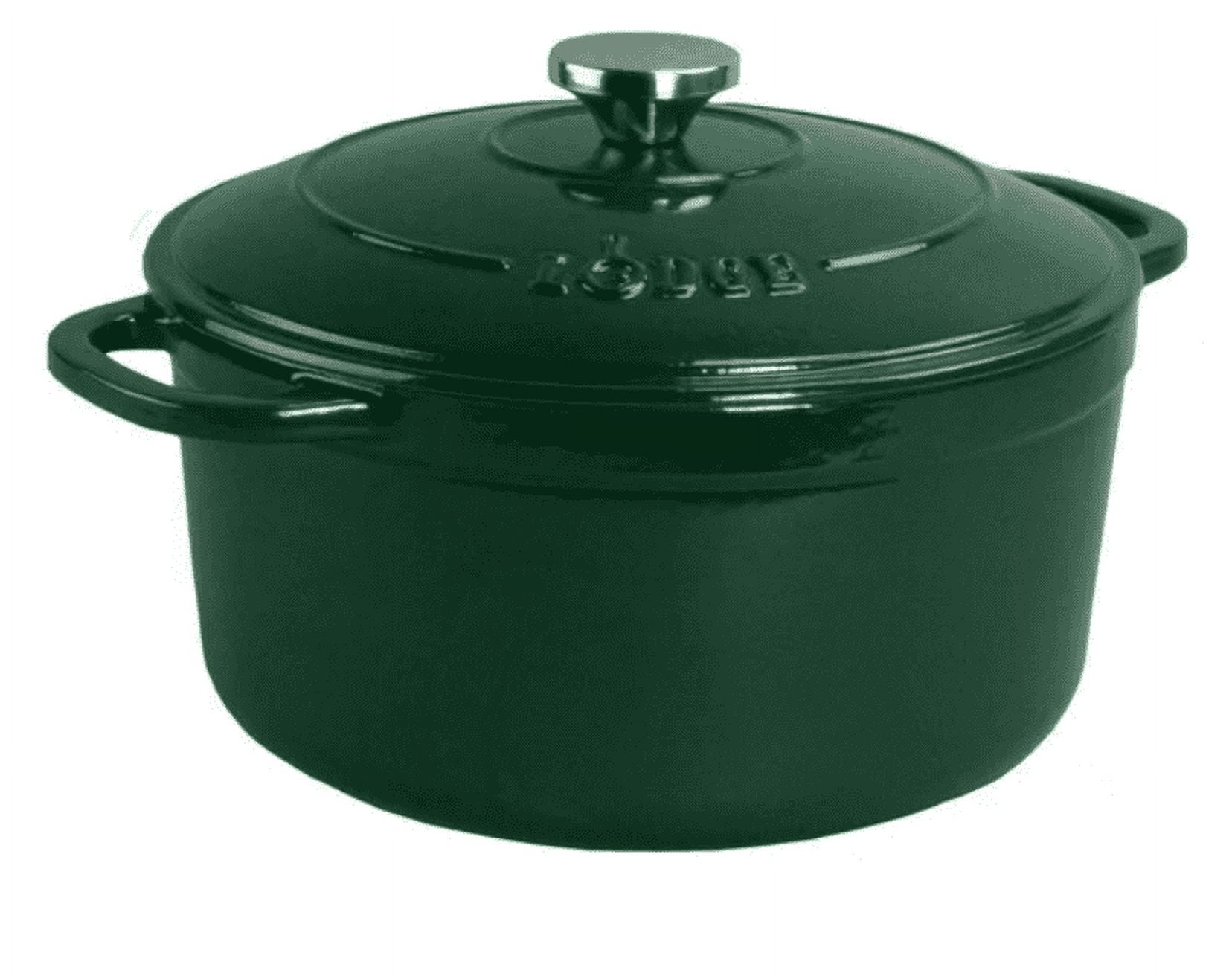 Lodge Cast Iron 6.5 Quart Enameled Cast Iron Dutch Oven, Emerald Green