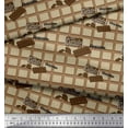 thumbnail image 3 of Soimoi Georgette Viscose Fabric Text & Chocolate Food Print Sewing Fabric Yard 42 Inch Wide, 3 of 3