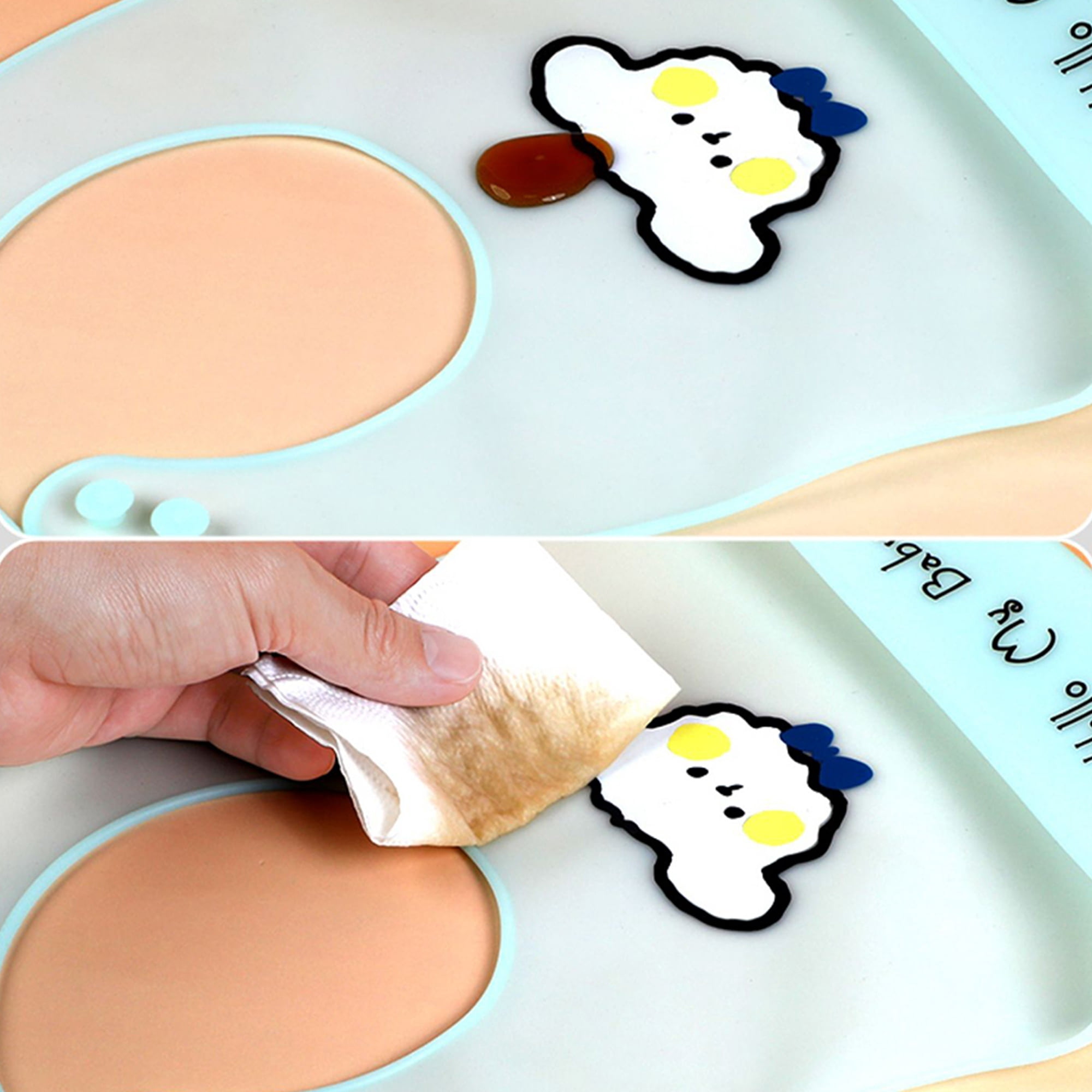 GOLDCOLIN Set of 3 Silicone Bibs for Babies & Toddlers,Soft Adjustable Bibs with Pocket Food Catcher for Baby Girl,Boy