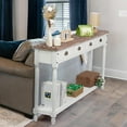 thumbnail image 3 of Wnutrees Farmhouse Console Table with 4 Drawers, 60" Long Narrow Boho Sofa Foyer Table with Large Storage Space, Solid Wood Frame and Legs for Entryway, Hallway, Living Room, White, 3 of 6