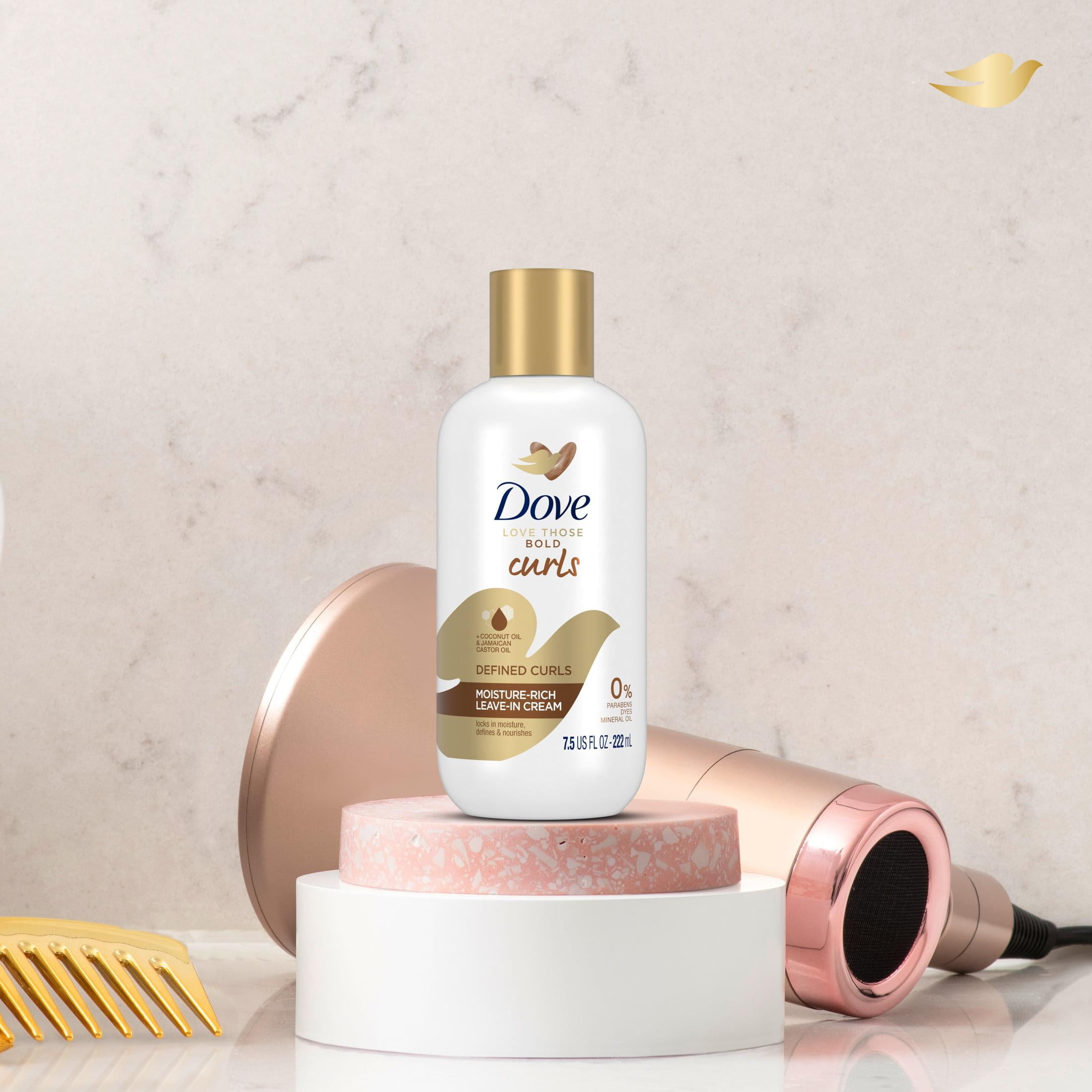 Dove Love Those Bold Curls Hair Styling Cream Leave-In Conditioner, Coconut and Jamaican Castor Oil, 7.5 oz