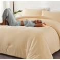 thumbnail image 2 of MorroMorn Comforter Set King Size, 4 Pieces All Season Bedding Sets, Soft Bed Set with 1 Down Alternative Duvet Insert 104×90 Inches, 2 Pillow Cases & 1 Deep Pocket Fitted Sheet (King, Cream), 2 of 6