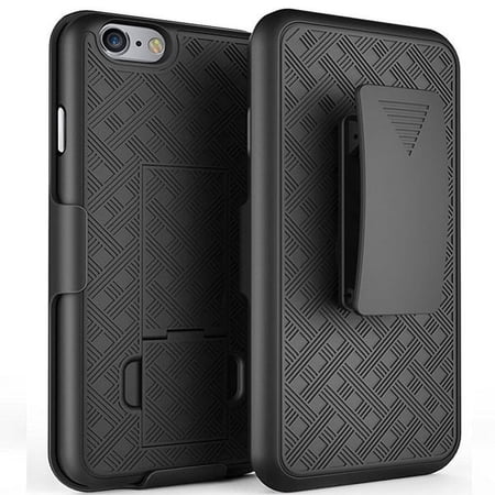 iPhone 8 PLUS 7 Plus Hard Shell Combo Case Kick-stand Swivel Clip Holster Cover Protective Armor Drop-Proof Black