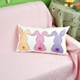 thumbnail image 3 of Easter Bunny Throw Pillow Cover 12x20 Inch Pink Rabbits Decorations Pillows Farmhouse Patio Outdoor Cushion Cases for Sofa Couch Home Decor, 3 of 6
