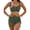 Green, variant on Women High Waisted Bikini Sets U-Wire Tummy Control Swimsuits Modest Bathing Suit Mesh Swim Skirt Split Swimsuit Set with Chest Cushion Navy