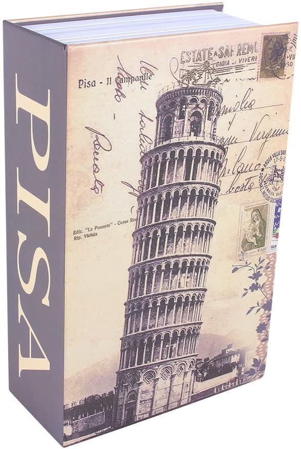 Security Box Leaning Tower of Pisa Style Wörterbuch Buch Hidden Diversion Book Safe mit Kombination 