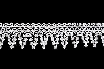 Lily 2.25" White and Ivory Venise Vintage Circular Lace Trim By Yard