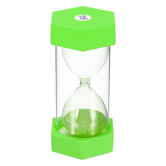 Uxcell 10 Min Sand Timer, Hexagon with Plastic Cover, Count Down Sand Clock Glass Green