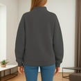 thumbnail image 7 of Mock Neck Sweatshirt Women Oversized Turtleneck Pullover Long Sleeve Warm Tops Fall Fashion Y2K Outfits With Pockets Dark Gray S, 7 of 7
