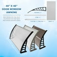 thumbnail image 6 of 2 40"x40" Door Window Awning Exterior, Polycarbonate Cover Entry Door Outdoor Patio Awning Canopy, Front Door Overhang Awning for Sun Shutter, UV, Rain and Snow Protection, Hollow Sheet (Clear Board), 6 of 10
