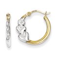 thumbnail image 1 of 10K & Rhodium and Hearts Hollow Hoop Earrings 10ER264, 1 of 2