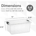 thumbnail image 3 of Superio Clear Storage Box with Lid, 6.6 Quart Plastic Container Bins for Organizing, Stackable Crates, BPA Free, Non Toxic, Odor Free, Organizers for Home, Office, School, and Dorm, 2 Pack, 3 of 4