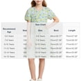 thumbnail image 2 of Amidoa Girls Summer Dresses Puff Sleeve A-Line Short Sleeve Floral Print Dresses Casual Kids Print Cotton Sundress White Size 10, 2 of 5