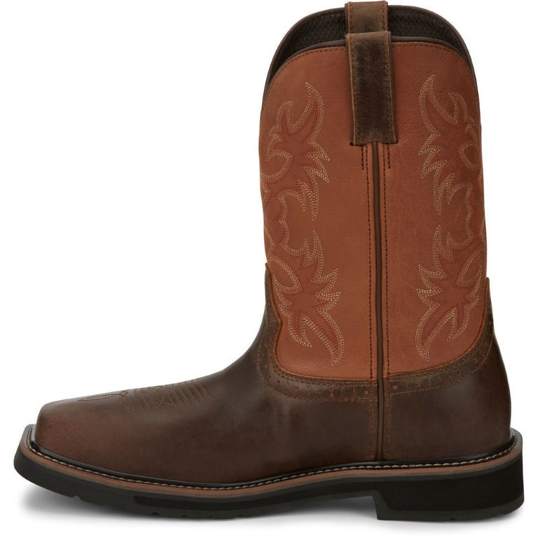 Men\'s Justin Work Boots Brown Tan 10.5D Leather EH Roper Western WK4660 Justin Men main image 2