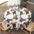 thumbnail image 3 of Cute Doberman and Dog Footprint Round Tablecloth 60"x60",Wrinkle Wipeable Table Cloth for Kitchen Dining Room Picnic Patio Party, 3 of 6