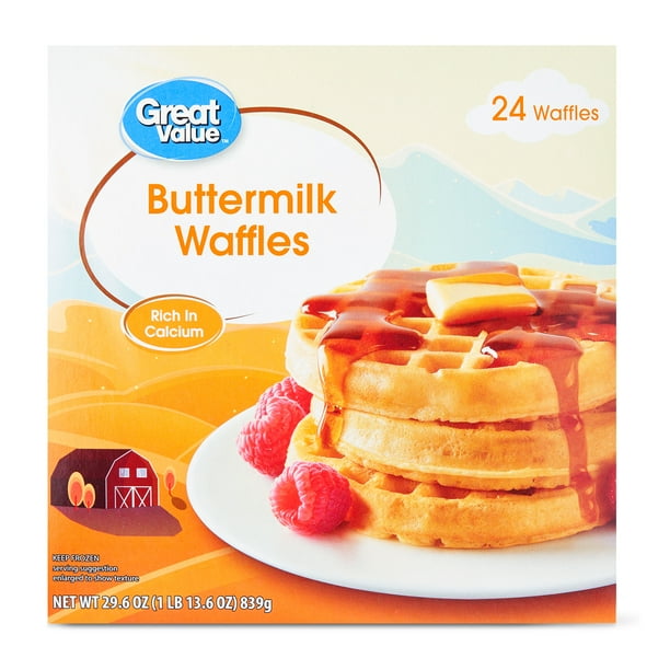 Great Value Buttermilk Waffles, 24 Count