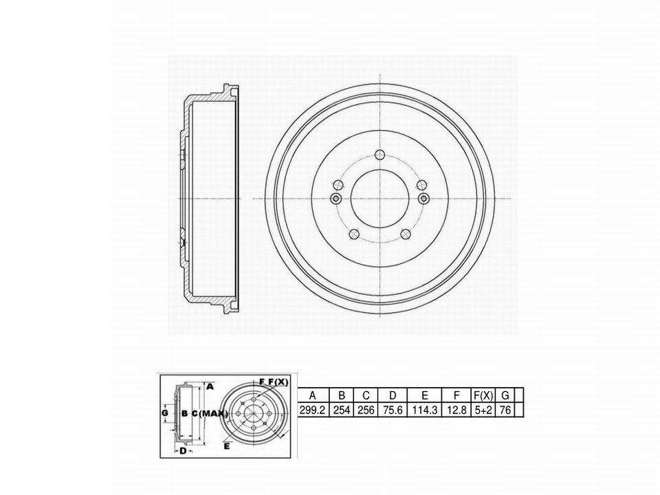 Winstop Brake Drum, Rear WS237891, Hyundai Santa Fe 2001