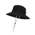thumbnail image 1 of Sombrero de pescador de ala ancha, ajustable con cordón, resistente al viento y con hebilla, ideal para viajes al aire libre y senderismo, con protección UV., 1 of 8