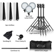 45W Dimmable LED Light with Double Color Temperature Continuous Lighting Studio Kit,3 Packs 20x28 Inches Studio Softbox, for Photo Studio Portrait, Video Shooting