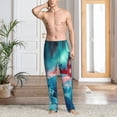 thumbnail image 2 of Fotbe Aurora Borealis Village Pantalones de Pijama para Hombre, Pantalones de Dormir, Pantalones de Casa con Cintura Ajustable y Bolsillos-XX-Large, 2 of 6