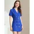 thumbnail image 2 of INSPIRE CHIC Robe Ceinturée à Col Rabattu à Double Boutonnage Unie pour Femme, 2 of 6