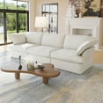 thumbnail image 6 of Magic Home Sectional Modular Sofa,Modern Linen Fabric Couch Free Combination Sofa for Living Room,3-Seat Sofa,White, 6 of 11