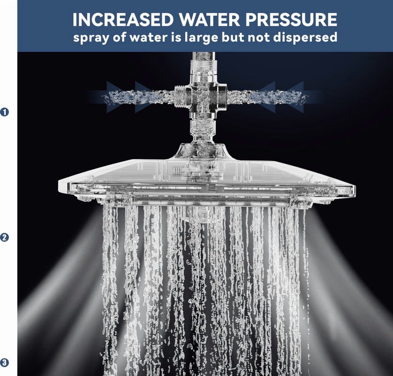 AUKTOPT Rainfall 5-Modes Spary 10 Inch Wall-Mount Showerhead Handheld Shower, Shower Head Combo with 60 Inch Hose, Matte Black