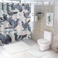 thumbnail image 7 of JEUXUS Shower Curtain - Durable and Washable - Seamless Cute Pigeons Pattern - Multiple Sizes White, 7 of 7
