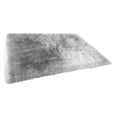 thumbnail image 5 of Soho Luxurious Faux Sheepskin Grey Shag Area Rug or Runner, 5 of 5