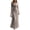 Beige, variant on BAVIRRA Women Cowl Draped Neck Mermaid Maxi Dress, Long Sleeve Fitted Waist Flowy Chiffon Formal Gown, Modest Elegant Outfit for Prom Wedding Guest Bridesmaid Cocktail Party