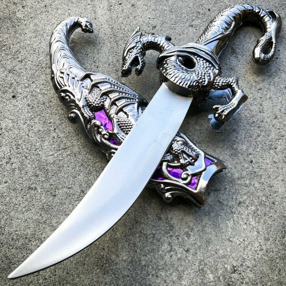 10" Purple Dragon Fantasy Fixed Blade Knife Medieval