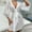 White, variant on uublik Women's Bathrobe Lace Bride Bridesmaid Robes Wedding Party Sleepwear Loungewear Black