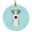 Blue, variant on Checkerboard Pink Wire Haired Fox Terrier Ceramic Ornament