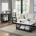 thumbnail image 4 of Pemberly Row Table Basse avec Tablette en Faux Marbre Blanc et Fini Bois Noir, 4 of 6