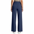 thumbnail image 4 of Favoffer Women's High Waist Wide Leg Pants Solid Color Front Pleated Design Pocket Loose Casual Trousers Soft Yoga Everyday Bottom for Walking Lounging Workout, 4 of 9