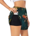 thumbnail image 3 of Lsque Koi Pond Lilies Printed Women's Running Shorts with Liner Pockets,Elastic Quick Dry Workout Athletic Gym Yoga Shorts,Womens High Waist Shorts-, 3 of 9