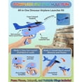 thumbnail image 4 of Dinosaur Foam Glider Airplane Launcher Toy Outdoor Flying Catapult Plane Easy-Load Mechanism Long Flight Distance Foam Aircraft Fun Party Favors & Birthday Gifts for Kids,Blue, 4 of 6