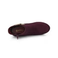 thumbnail image 4 of BLISSFUL STEP Women's Round Toe Side Zipper Block High Heel Ankle Boots Burgundy 8.5, 4 of 8