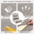 thumbnail image 3 of Opohoro Outdoor Deep Seat Cushion Set, 22"x24"x6", UV Resistant & Water Resistant Comfortable Furniture Cushions for Patio Sofa, Chair, Loveseat, 3 of 9